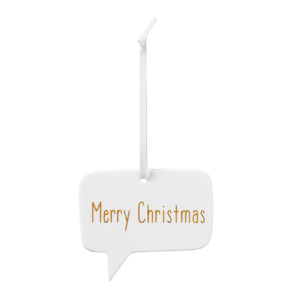 Merry Christmas Porcelain Hanging Decoration
