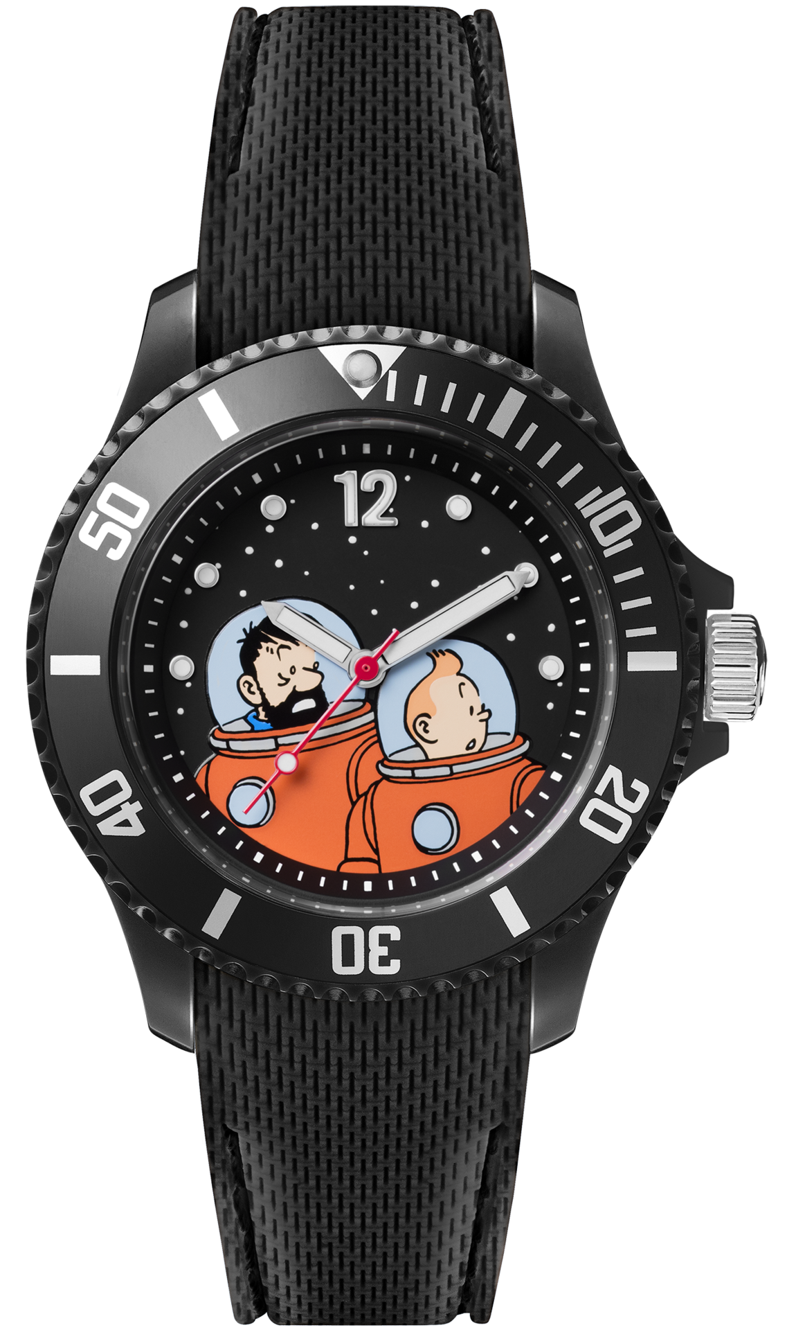 Tintin Watch - Tintin and Haddock on the Moon- Sports Strap