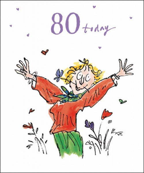 Glamorous Quentin Blake 80th Birthday Card