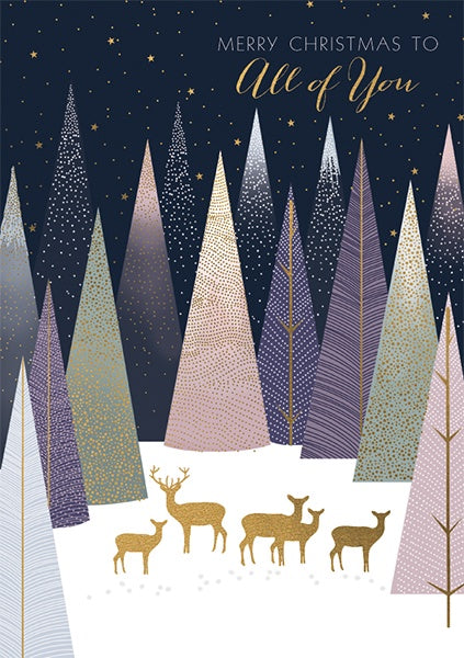 Deer In The Trees All of You Christmas Card