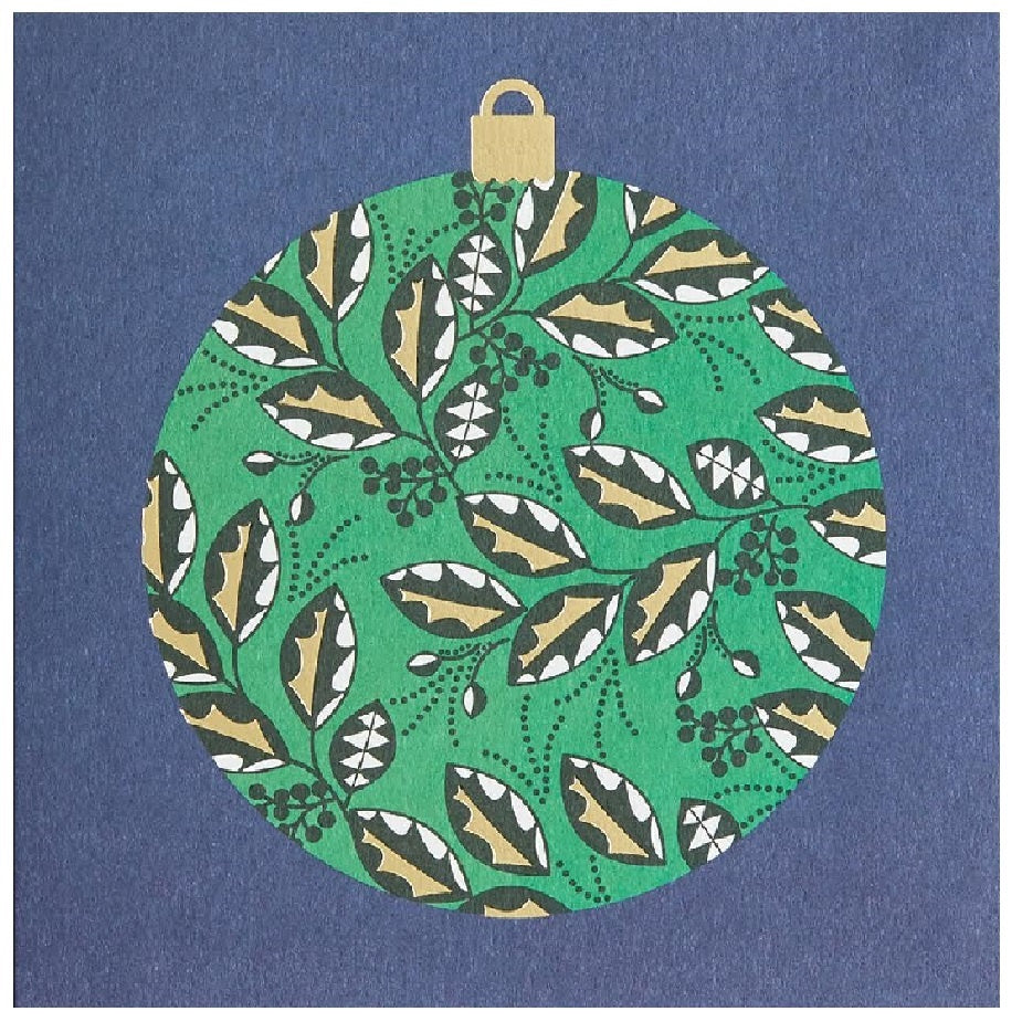 Holly Christmas Bauble Card