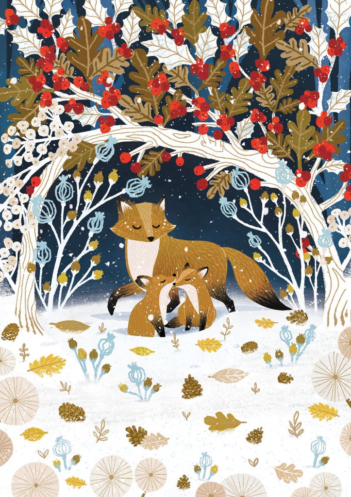 Paw Prints In The Snow Christmas Card Set