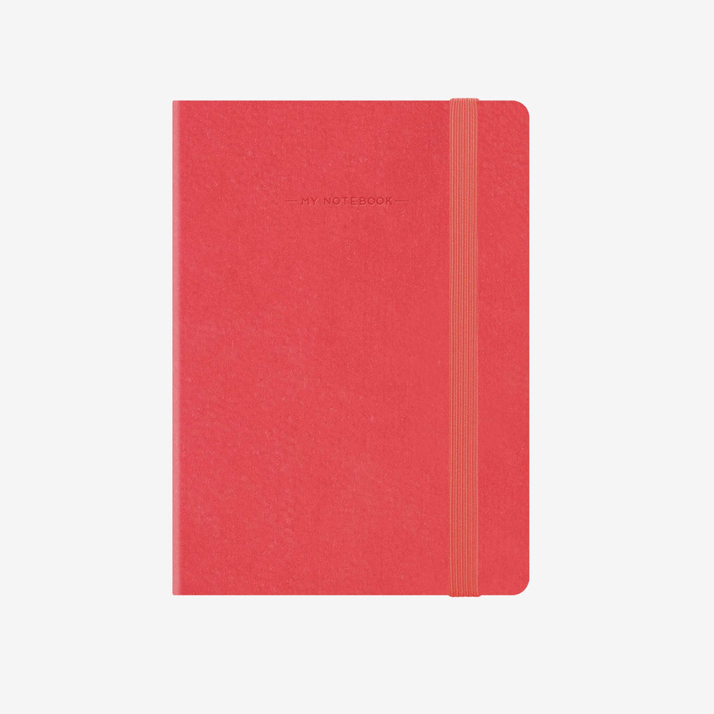 Small Plain Neon Coral Notebook