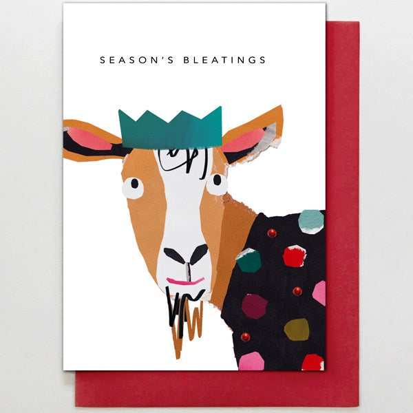 Season's Bleatings Goat Card