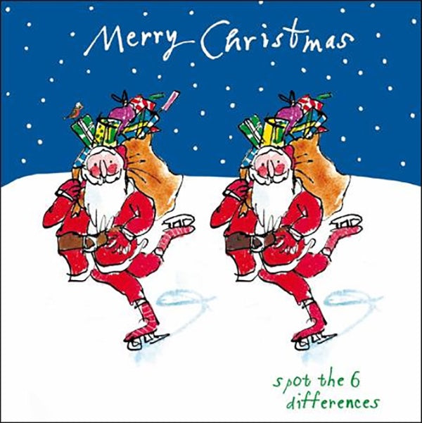 Skating Santa Christmas Card