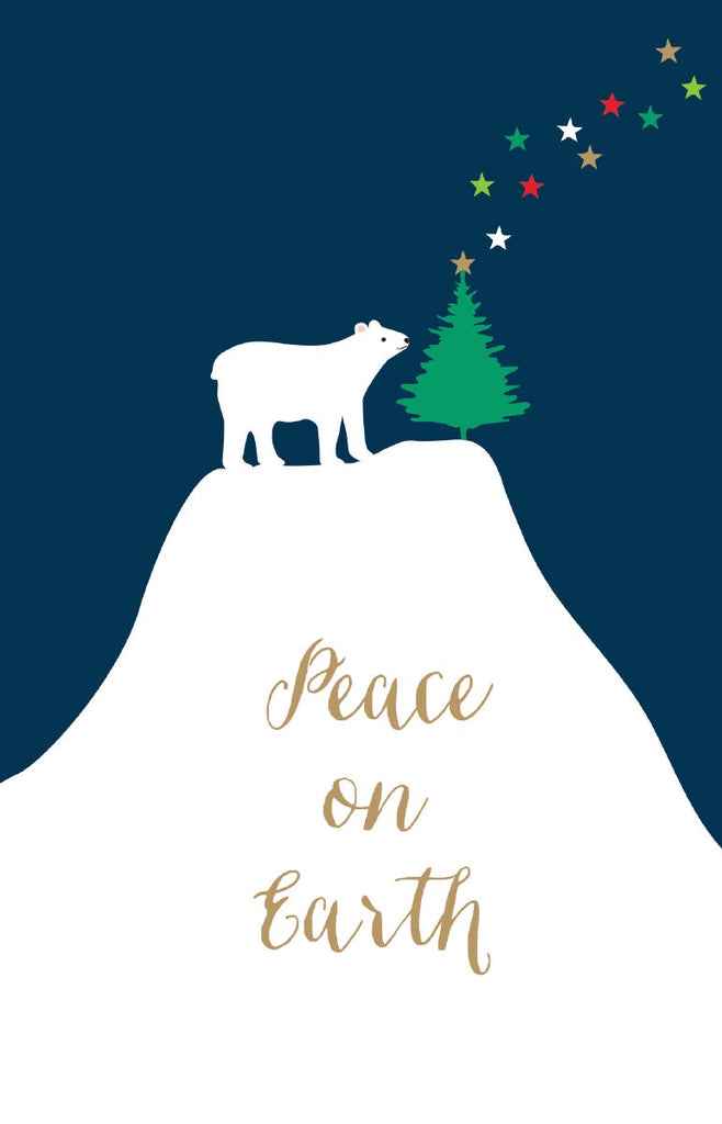 Polar Bear On Mountain Christmas Card Pack of 8