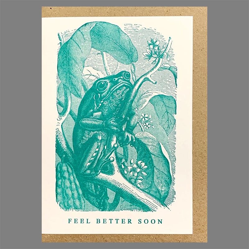 Feel Better Soon Green Frog Card
