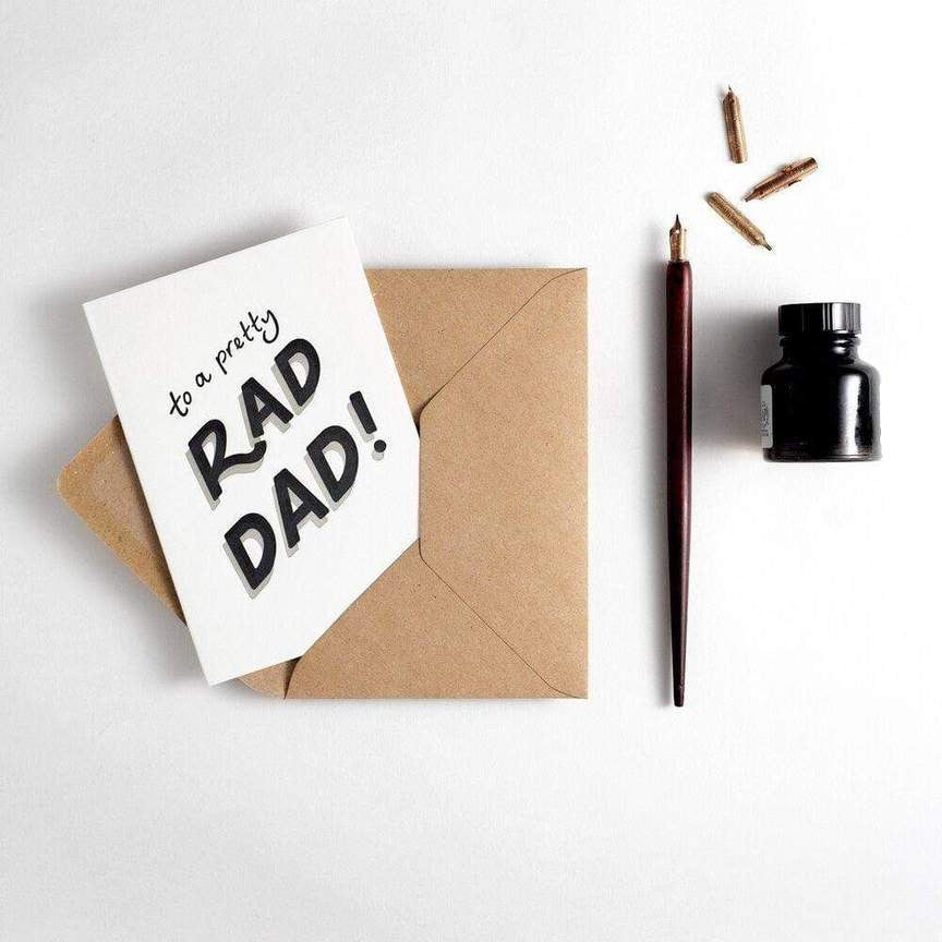 To a Pretty Rad Dad Letterpress Card