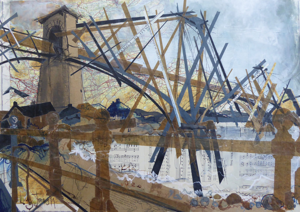 Forth Rail Bridge Blues Card by Lucy Jones