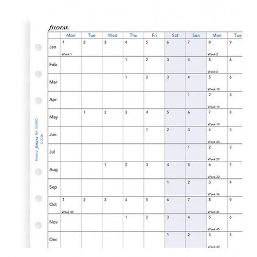 Filofax 2020 Year Planner Personal Refill