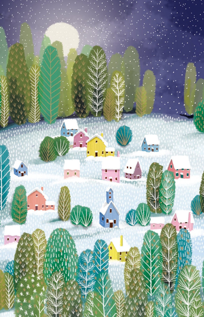 Let It Snow Village Christmas Card Pack of 8