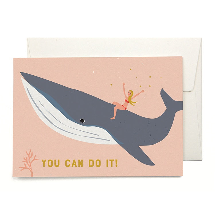 You Can Do It Whale Riding Card