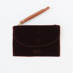 Aubergine Velvet Cardholder Coin Purse