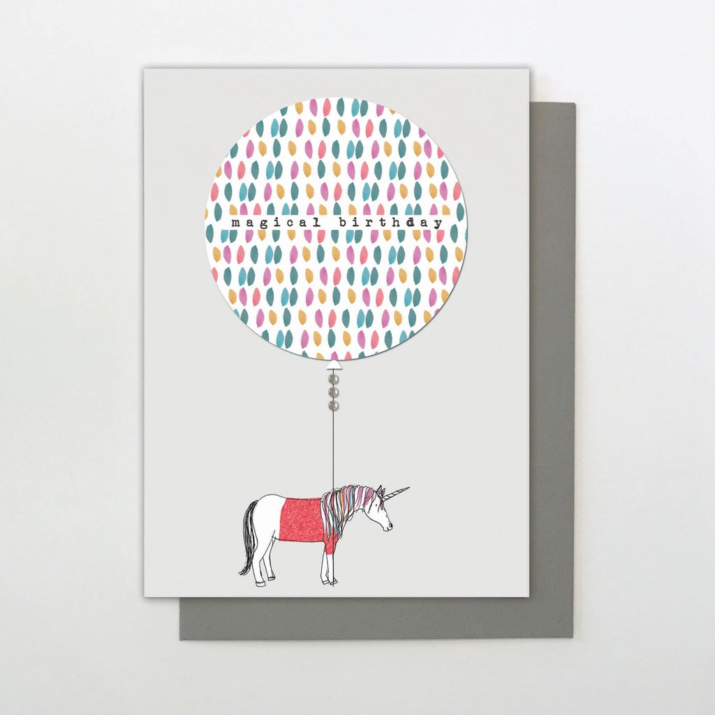 Magical Birthday Balloon Unicorn Card
