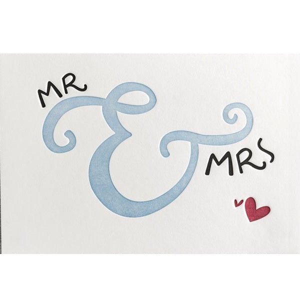 Mr and Mrs Letterpress Card