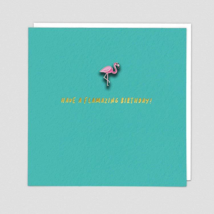 Flamazing Birthday Pin Badge Card