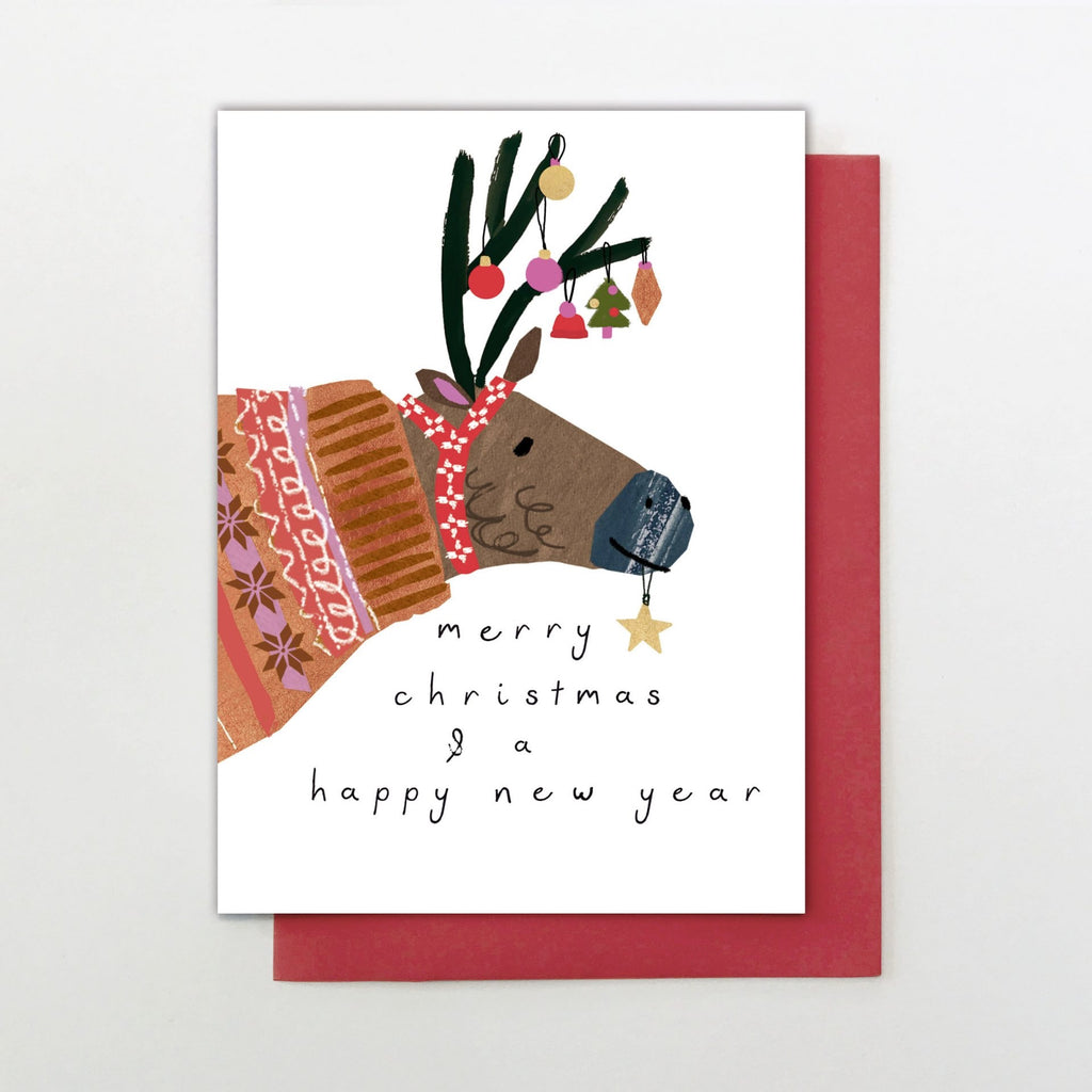 Merry Christmas and a Happy New Year Reindeer Card