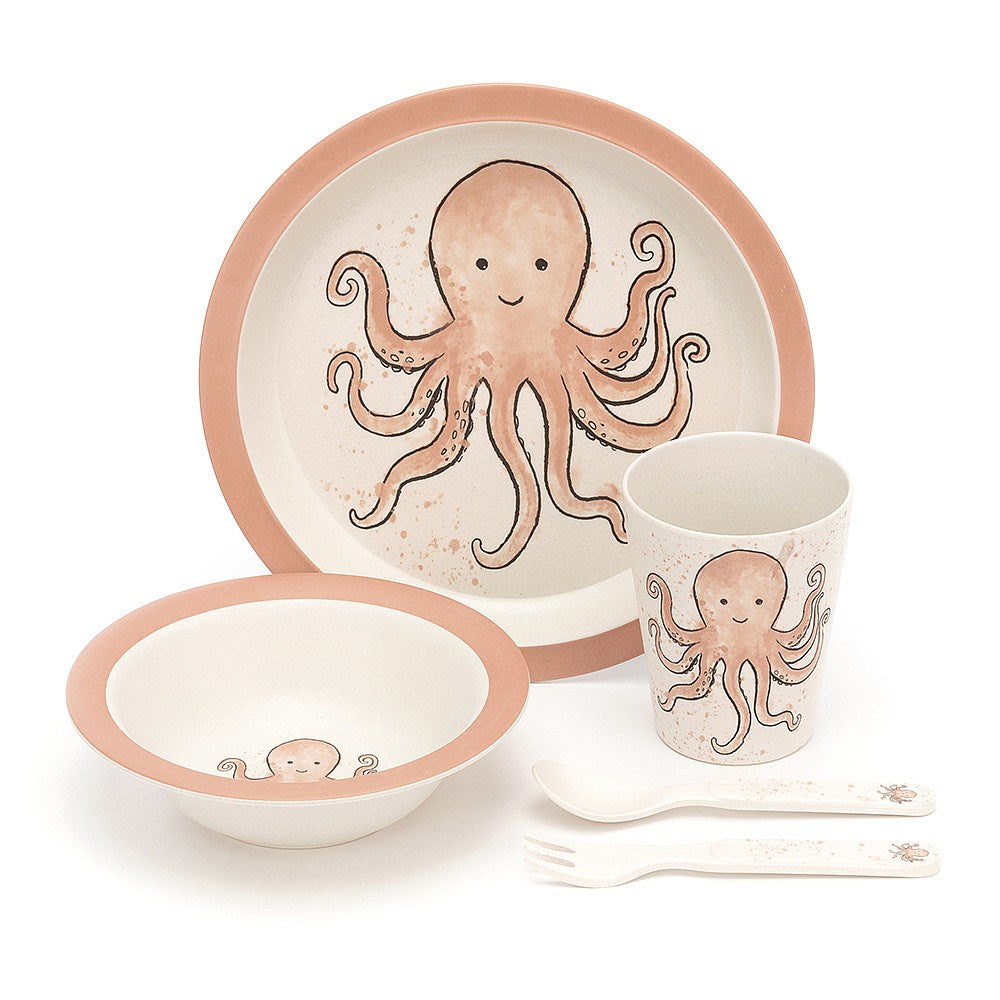 Odell Octopus Bamboo Dinner Set