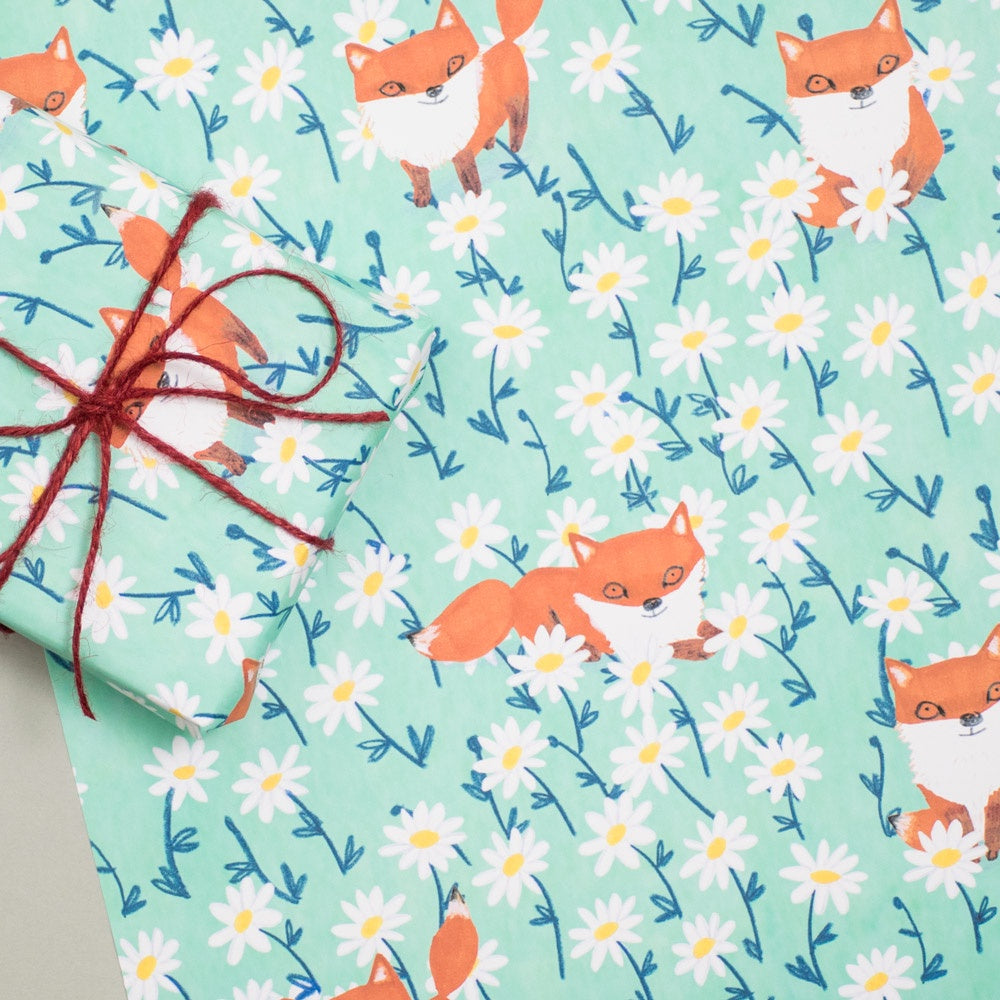 Foxes and Daisies Sheet Wrap