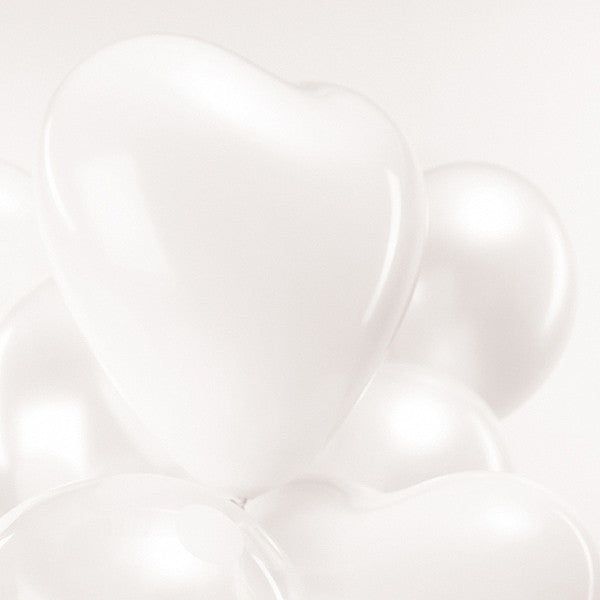 White Heart Pack of 12 Balloons