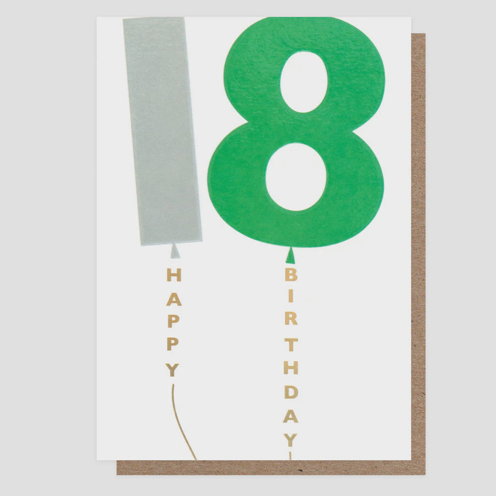 Happy Birthday 18th Balloon Card