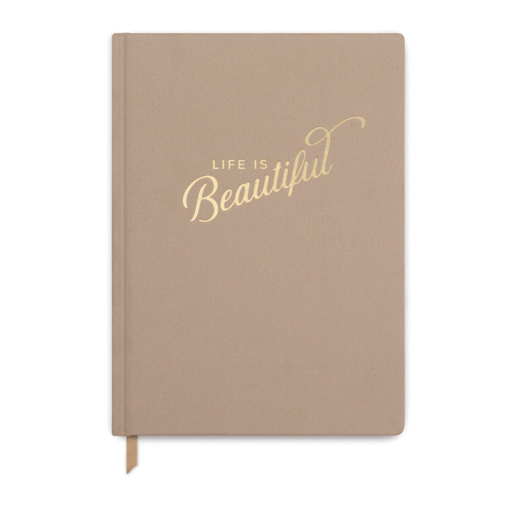 Life is Beautiful Brown Cloth Journal