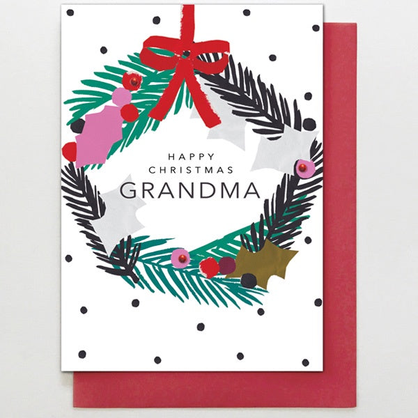 Grandma Xmas Wreath Card