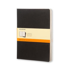 Moleskine XL Cahier Ruled Journals Set of 3 Black