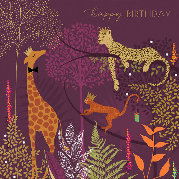 Happy Birthday Jungle Royalty Card