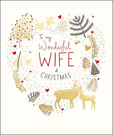 Wife Xmas Foliage Christmas Card