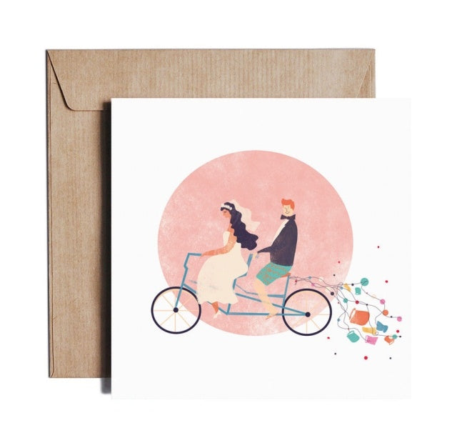 Just Married Bicycle Card