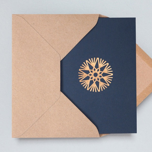 Ornament Navy & Rose Gold Christmas Card