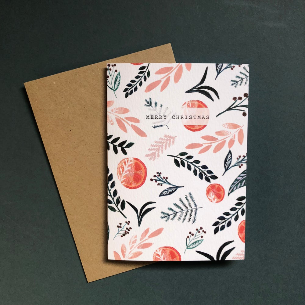 Christmas Wishes Fruits and Florals Card