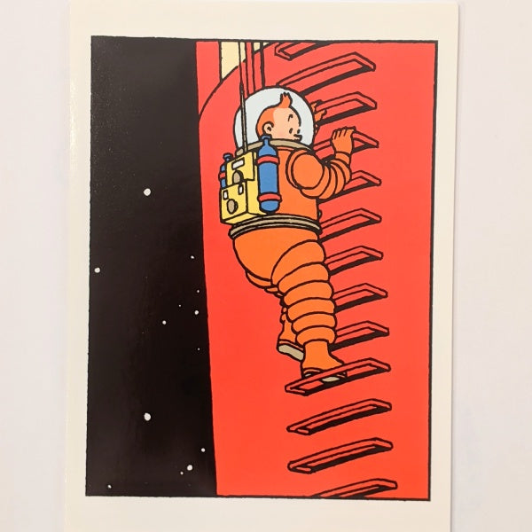 On The Rocket Tintin Card