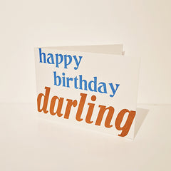 Happy Birthday Darling Letterpress Birthday Card