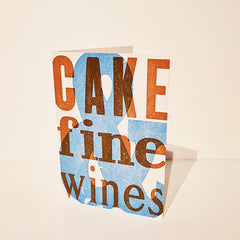 Cake & Fine Wines Letterpress Birthday Card