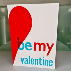 Be my Valentine letterpress card