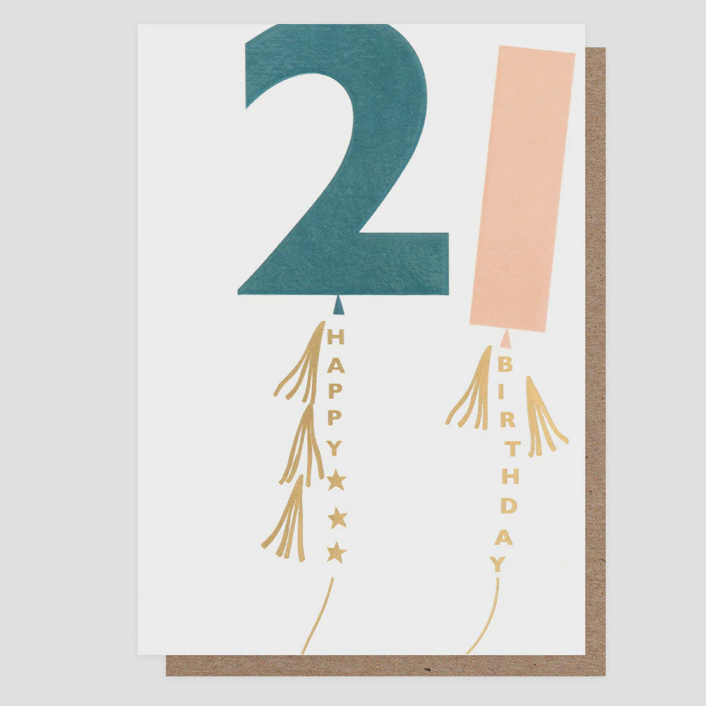 Happy Birthday 21st Balloon Card