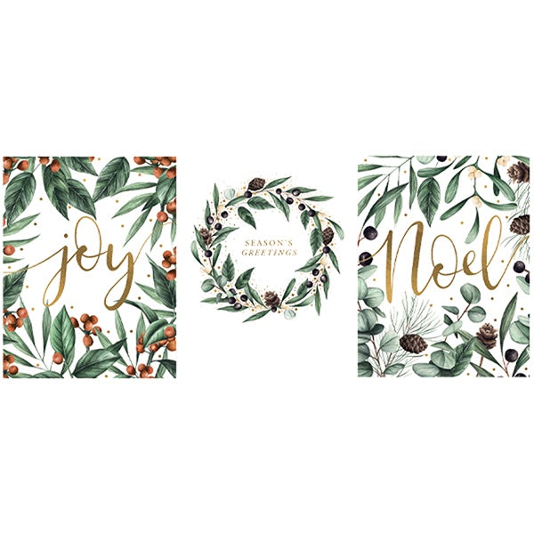 Nature Foiled Boxed Trio of 12 Cards