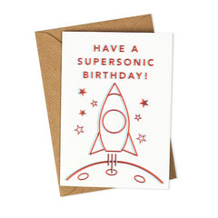 3D Rocket Birthday Card