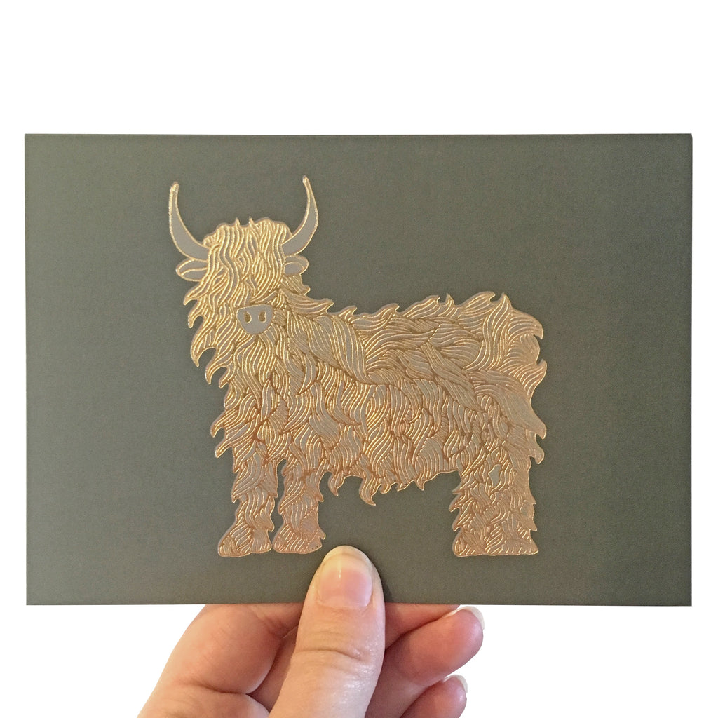Highland Cow Foiled Card