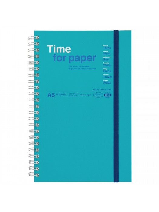 Time for Paper Turquoise Spiral Bound Notebook