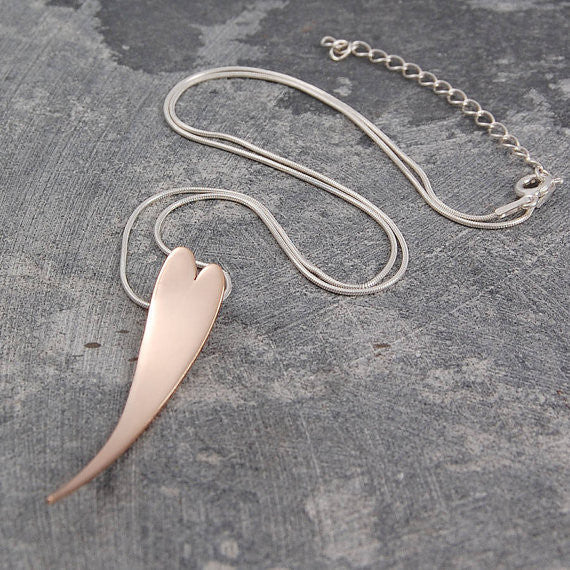 Rose Gold Curved Heart Necklace