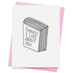 Things I Like About You Card