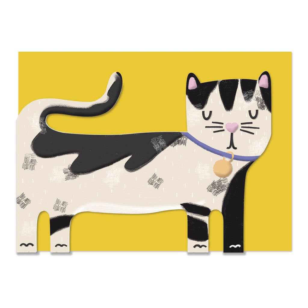 Black and White Cat Cut Card