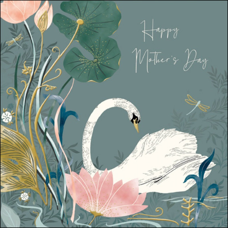 Happy Mother's Day Swan and Lily Card