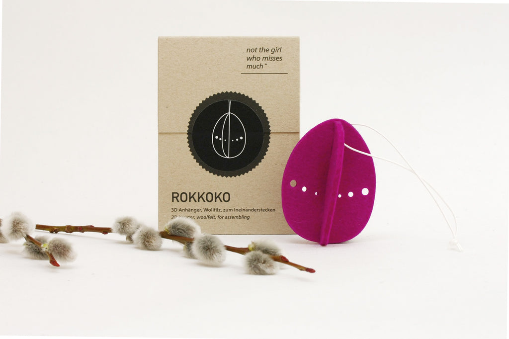 Pink Felt Hanging Egg Decoration