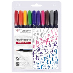 Tombow Fudenosuke Brush Pens set of 10