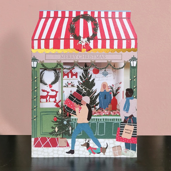 Christmas Shopping Cut Out Christmas Card