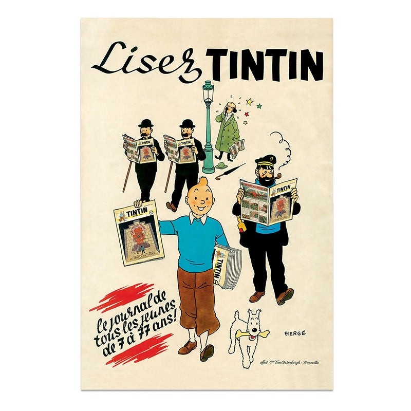 Tintin Boxed Poster Lisez